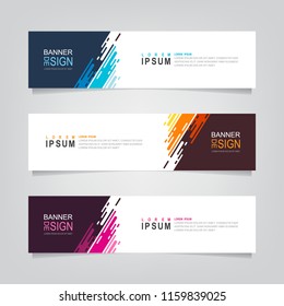 Vector abstract web banner design template. Collection of web banner template. Abstract geometric web design banner template isolated on grey background. Header - landing page Web Design Elements