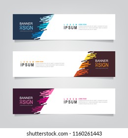 Vector abstract web banner design template. Collection of web banner template. Abstract geometric web design banner template isolated on grey background. Header - landing page Web Design Elements