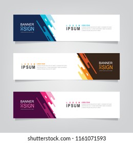 Vector abstract web banner design template. Collection of web banner template. Abstract geometric web design banner template isolated on grey background. Header - landing page Web Design Elements