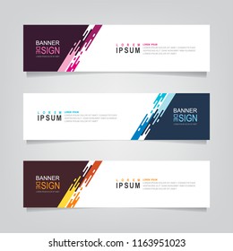 Vector abstract web banner design template. Collection of web banner template. Abstract geometric web design banner template isolated on grey background. Header - landing page Web Design Elements