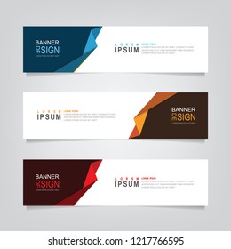 Vector abstract web banner design template. Collection of web banner template. Abstract geometric web design banner template isolated on grey background. Header - landing page Web Design Elements