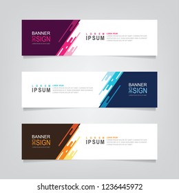 Vector abstract web banner design template. Collection of web banner template. Abstract geometric web design banner template isolated on grey background. Header - landing page Web Design Elements