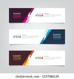 Vector abstract web banner design template. Collection of web banner template. Abstract geometric web design banner template isolated on grey background. Header - landing page Web Design Elements