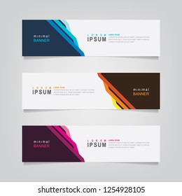 Vector abstract web banner design template. Collection of web banner template. Abstract geometric web design banner template isolated on grey background. Header - landing page Web Design Elements
