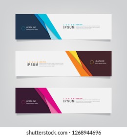 Vector abstract web banner design template. Collection of web banner template. Abstract geometric web design banner template isolated on grey background. Header - landing page Web Design Elements