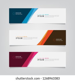 Vector abstract web banner design template. Collection of web banner template. Abstract geometric web design banner template isolated on grey background. Header - landing page Web Design Elements