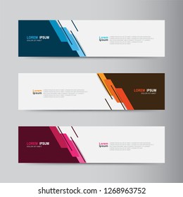 Vector abstract web banner design template. Collection of web banner template. Abstract geometric web design banner template isolated on grey background. Header - landing page Web Design Elements