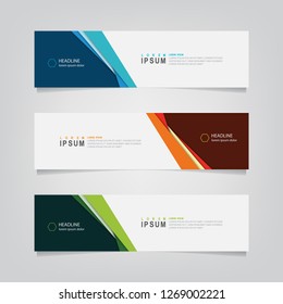 Vector abstract web banner design template. Collection of web banner template. Abstract geometric web design banner template isolated on grey background. Header - landing page Web Design Elements