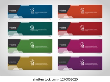 Vector abstract web banner design template. Collection of web banner template. Abstract geometric web design banner template isolated on grey background. Header - landing page Web Design Elements