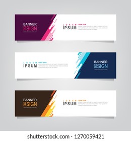 Vector abstract web banner design template. Collection of web banner template. 