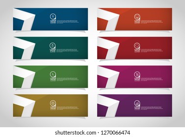 Vector abstract web banner design template. Collection of web banner template. Abstract geometric web design banner template isolated on grey background. Header - landing page Web Design Elements