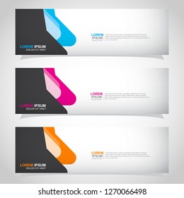 Vector abstract web banner design template. Collection of web banner template. Abstract geometric web design banner template isolated on grey background. Header - landing page Web Design Elements