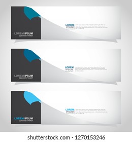 Vector abstract web banner design template. Collection of web banner template. Abstract geometric web design banner template isolated on grey background. Header - landing page Web Design Elements