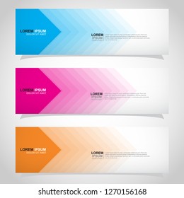 Vector abstract web banner design template. Collection of web banner template. Abstract geometric web design banner template isolated on grey background. Header - landing page Web Design Elements