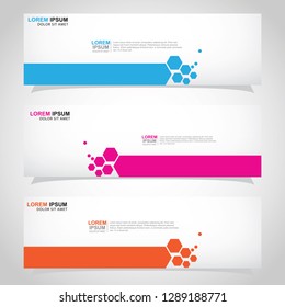 Vector abstract web banner design template. Collection of web banner template. Abstract geometric web design banner template isolated on grey background. Header - landing page Web Design Elements