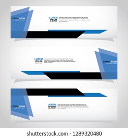 Vector abstract web banner design template. Collection of web banner template. Abstract geometric web design banner template isolated on grey background. Header - landing page Web Design Elements