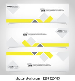 Vector abstract web banner design template. Collection of web banner template. Abstract geometric web design banner template isolated on grey background. Header - landing page Web Design Elements