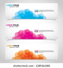 Vector abstract web banner design template. Collection of web banner template. Abstract geometric web design banner template isolated on grey background. Header - landing page Web Design Elements