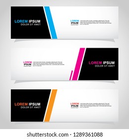 Vector abstract web banner design template. Collection of web banner template. Abstract geometric web design banner template isolated on grey background. Header - landing page Web Design Elements