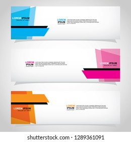 Vector abstract web banner design template. Collection of web banner template. Abstract geometric web design banner template isolated on grey background. Header - landing page Web Design Elements