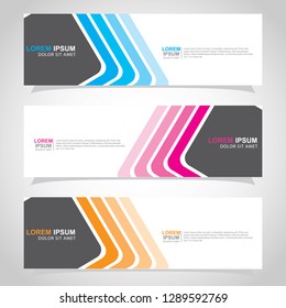 Vector abstract web banner design template. Collection of web banner template. Abstract geometric web design banner template isolated on grey background. Header - landing page Web Design Elements
