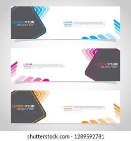 Vector abstract web banner design template. Collection of web banner template. Abstract geometric web design banner template isolated on grey background. Header - landing page Web Design Elements