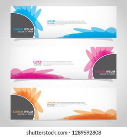 Vector abstract web banner design template. Collection of web banner template. Abstract geometric web design banner template isolated on grey background. Header - landing page Web Design Elements