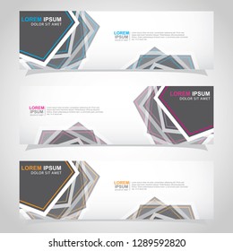 Vector abstract web banner design template. Collection of web banner template. Abstract geometric web design banner template isolated on grey background. Header - landing page Web Design Elements