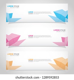 Vector abstract web banner design template. Collection of web banner template. Abstract geometric web design banner template isolated on grey background. Header - landing page Web Design Elements