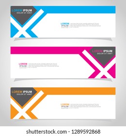 Vector abstract web banner design template. Collection of web banner template. Abstract geometric web design banner template isolated on grey background. Header - landing page Web Design Elements
