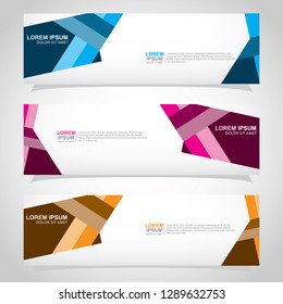 Vector abstract web banner design template. Collection of web banner template. Abstract geometric web design banner template isolated on grey background. Header - landing page Web Design Elements