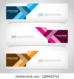 Vector abstract web banner design template. Collection of web banner template. Abstract geometric web design banner template isolated on grey background. Header - landing page Web Design Elements