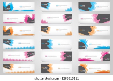 Vector abstract web banner design template. Collection of web banner template. Abstract geometric web design banner template isolated on grey background. Header - landing page Web Design Elements