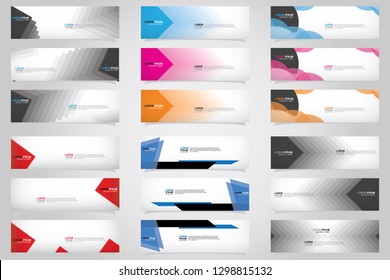 Vector abstract web banner design template. Collection of web banner template. Abstract geometric web design banner template isolated on grey background. Header - landing page Web Design Elements