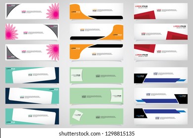Vector abstract web banner design template. Collection of web banner template. Abstract geometric web design banner template isolated on grey background. Header - landing page Web Design Elements