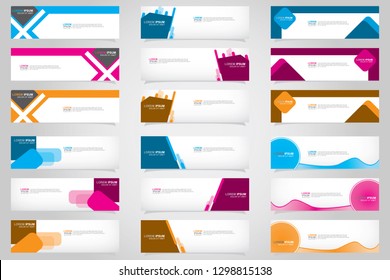 Vector abstract web banner design template. Collection of web banner template. Abstract geometric web design banner template isolated on grey background. Header - landing page Web Design Elements