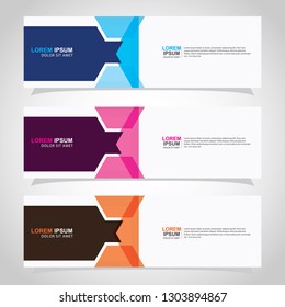 Vector abstract web banner design template. Collection of web banner template. Abstract geometric web design banner template isolated on grey background. Header - landing page Web Design Elements