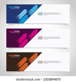 Vector abstract web banner design template. Collection of web banner template. Abstract geometric web design banner template isolated on grey background. Header - landing page Web Design Elements