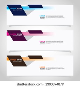 Vector abstract web banner design template. Collection of web banner template. Abstract geometric web design banner template isolated on grey background. Header - landing page Web Design Elements