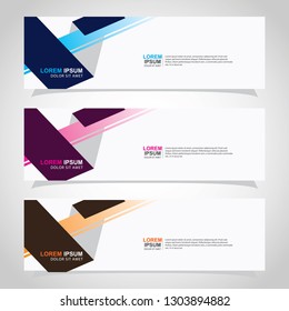 Vector abstract web banner design template. Collection of web banner template. Abstract geometric web design banner template isolated on grey background. Header - landing page Web Design Elements