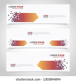 Vector abstract web banner design template. Collection of web banner template. Abstract geometric web design banner template isolated on grey background. Header - landing page Web Design Elements