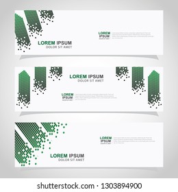 Vector abstract web banner design template. Collection of web banner template. Abstract geometric web design banner template isolated on grey background. Header - landing page Web Design Elements