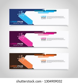 Vector abstract web banner design template. Collection of web banner template. Abstract geometric web design banner template isolated on grey background. Header - landing page Web Design Elements