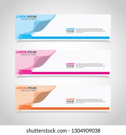 Vector abstract web banner design template. Collection of web banner template. Abstract geometric web design banner template isolated on grey background. Header - landing page Web Design Elements