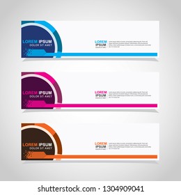 Vector abstract web banner design template. Collection of web banner template. Abstract geometric web design banner template isolated on grey background. Header - landing page Web Design Elements