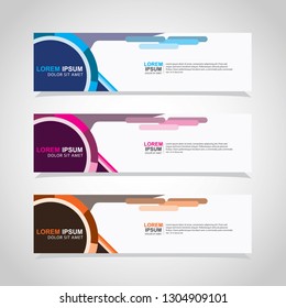 Vector abstract web banner design template. Collection of web banner template. Abstract geometric web design banner template isolated on grey background. Header - landing page Web Design Elements