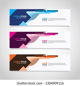 Vector abstract web banner design template. Collection of web banner template. Abstract geometric web design banner template isolated on grey background. Header - landing page Web Design Elements