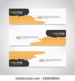 Vector abstract web banner design template with watercolor. Collection of web banner template. Abstract geometric web design banner template isolated on grey background