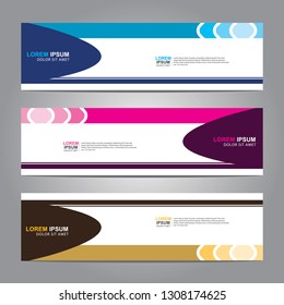 Vector abstract web banner design template. Collection of web banner template. Abstract geometric web design banner template isolated on grey background. Header - landing page Web Design Elements