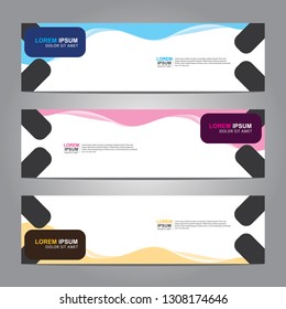 Vector abstract web banner design template. Collection of web banner template. Abstract geometric web design banner template isolated on grey background. Header - landing page Web Design Elements